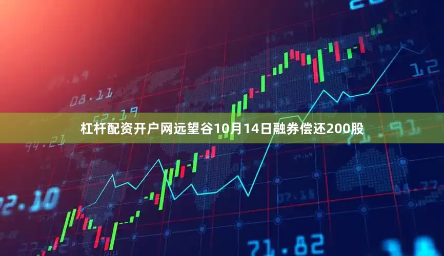 杠杆配资开户网远望谷10月14日融券偿还200股