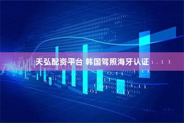 天弘配资平台 韩国驾照海牙认证